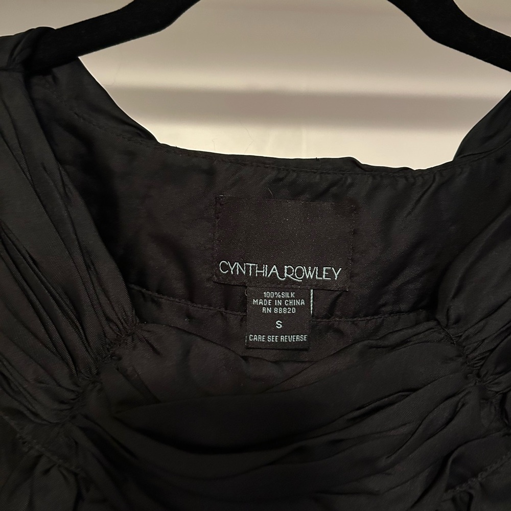 Black Silk Charmeuse Sleeveless Blouse or Camisole - Size Small - Cynthia Rowley